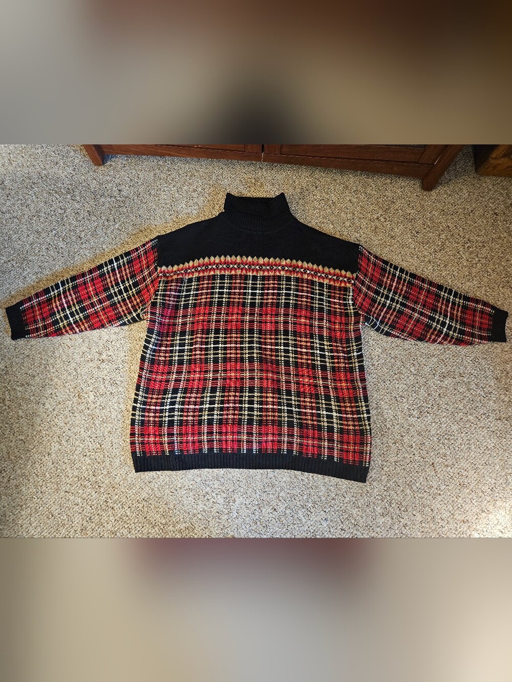 Venezia Jeans Plaid Check Turtleneck Sweater Size 22/24